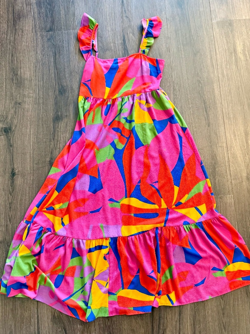 Sugarlips Women's Soleil Abstract Portia Midi Dress - Blue Multi - Size XL